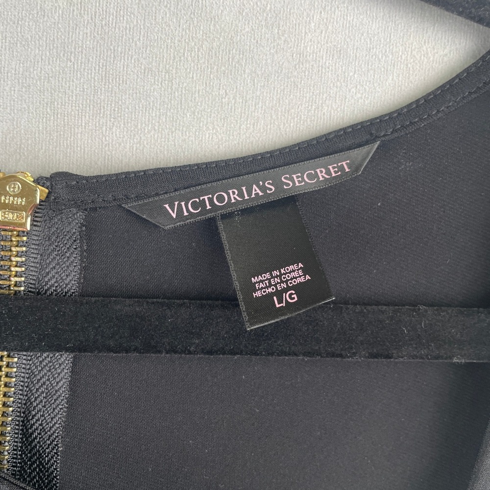 VICTORIAS SECRET Black Sleeveless Draped Sheath Stretch Dress L Cocktail Party - Picture 12 of 15